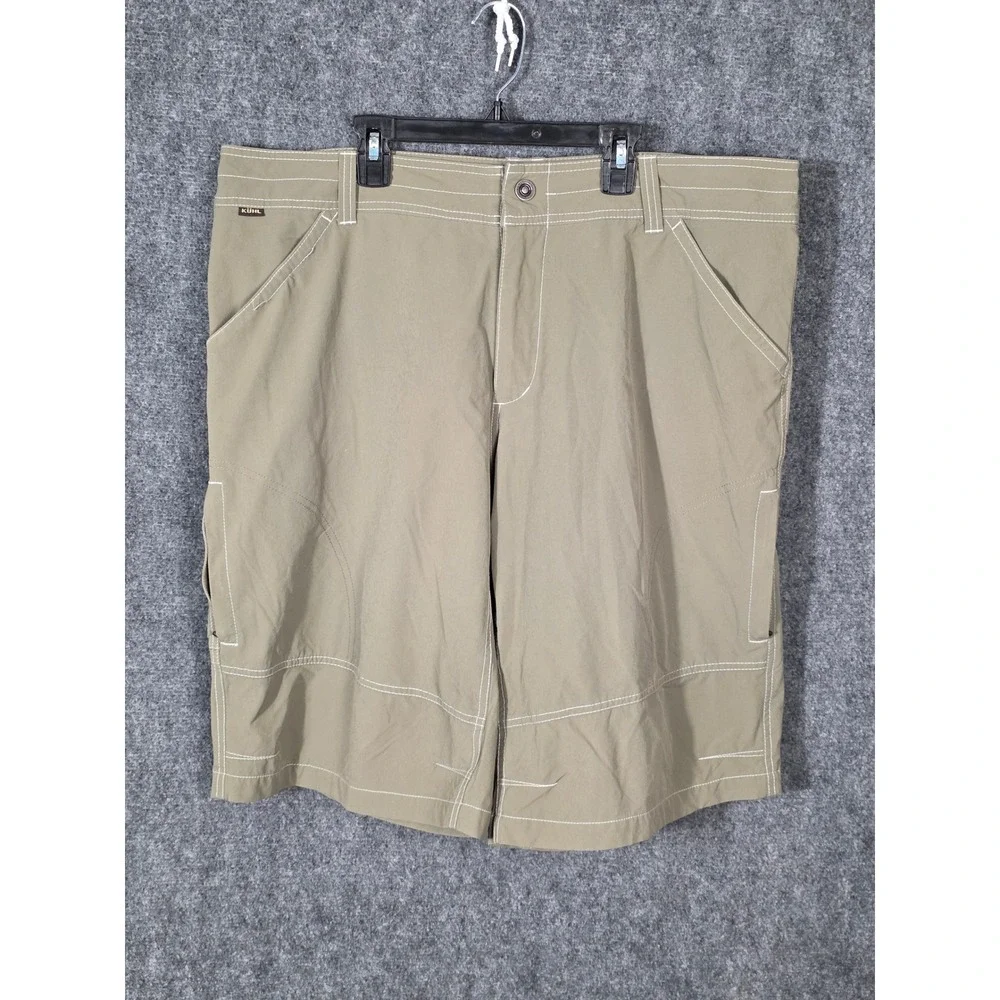 Kuhl Born In The Mountains Mens Khaki Hiking Shorts Sz 36 Utility Cargo Gorpcore